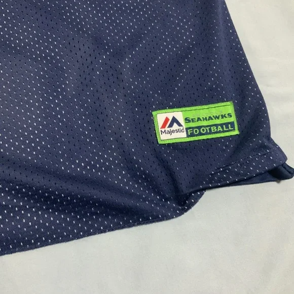 Majestic SEATTLE SEAHAWKS Team Blue NFL FOOTBALL T-SHIRT Lady Fan Women's XL - Picture 5 of 10